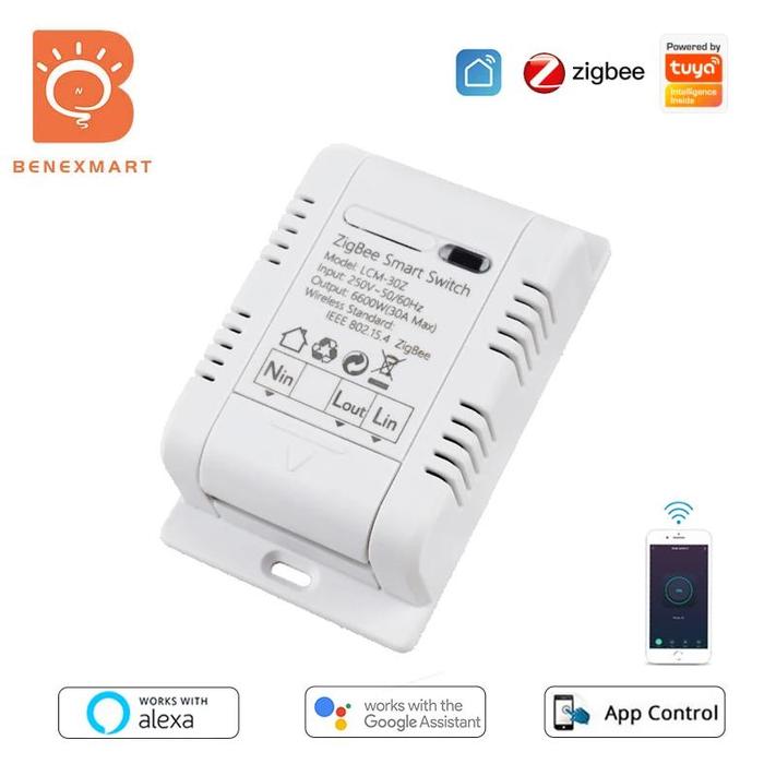 Gambar Benexmart Tuya Zigbee 30A Switch Smart Circuit Breaker Smart Life Home Devices Light Relay Switch a Google Home Control 220V dari Krioscity undefined Tokopedia