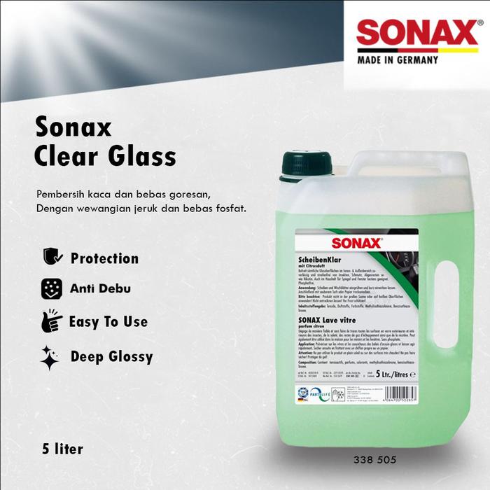 Gambar Sonax Clear Glass Repack Pembersih Kaca / Glass Cleaner Mobil - ORI PACK 5 L dari Aki Murah Jakarta undefined Tokopedia