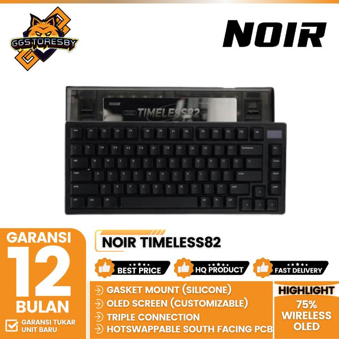 Gambar NOIR TIMELESS82 75% WIRELESS OLED MECHANICAL Gasket Mount PBT Gaming Keyboard - Futuristic, KTT Brown dari GGSTORESBY undefined Tokopedia