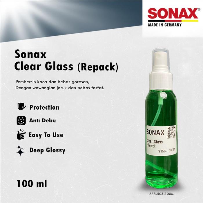 Gambar Sonax Clear Glass Repack Pembersih Kaca / Glass Cleaner Mobil - 100ML dari Aki Murah Jakarta undefined Tokopedia