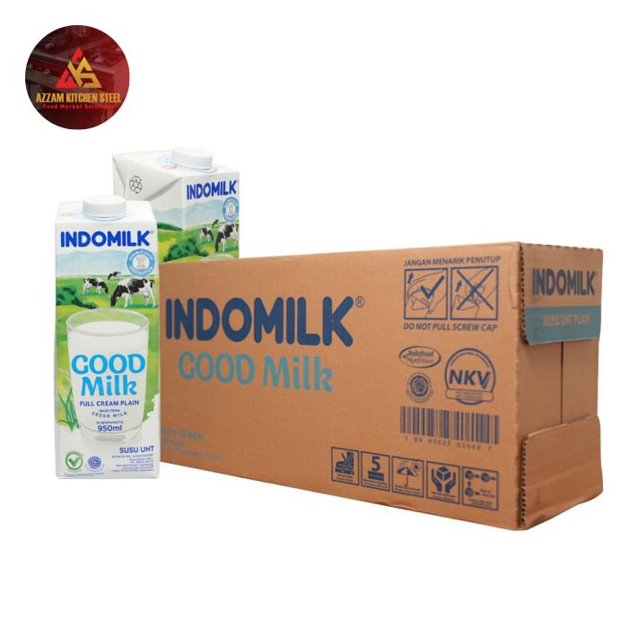 Gambar susu uht indomilk/Susu Cair/ 12x1000 dari Azzam Kitchen Steel undefined Tokopedia