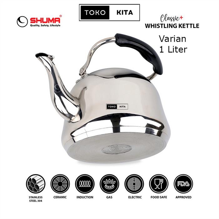 Gambar Teko Bunyi Stainless Steel Shuma / SHUMA S/S 304 Classic Plus Whistling kettle 1,0L - 1,5L - 2L - 3 L - 4L (SHKTXXXXCP) - 1 Lt dari Toko Kita TK undefined Tokopedia