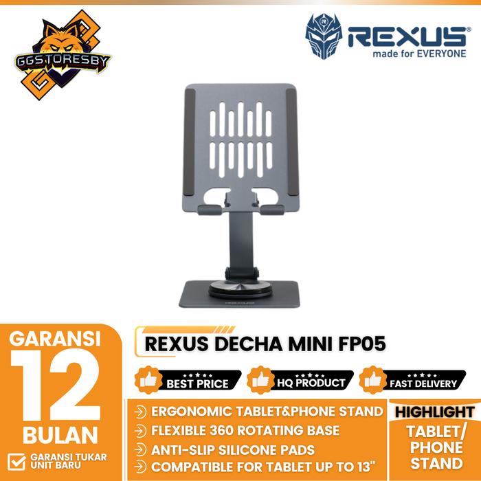 Gambar REXUS DECHA MINI FP05 TABLET/PHONE Stand - Grey dari GGSTORESBY undefined Tokopedia