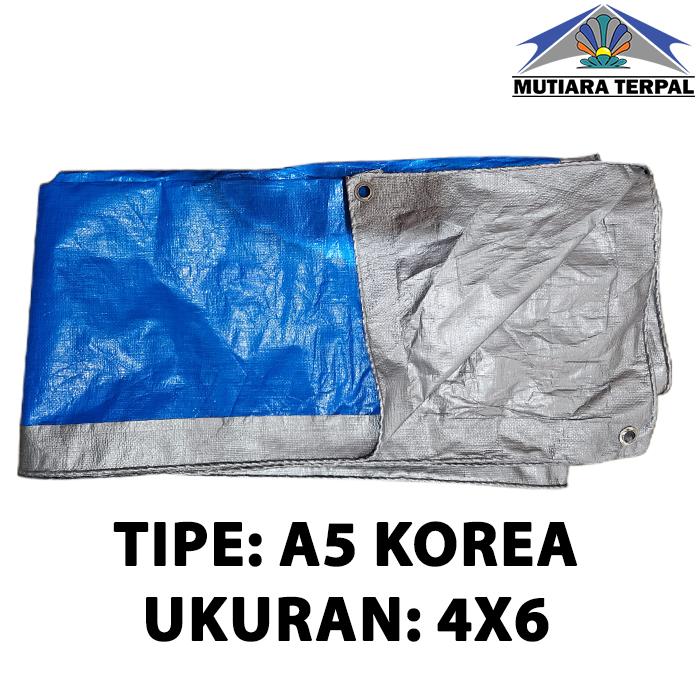 Gambar Terpal A5 Korea Biru Orange Ukuran 4x6 - Biru Silver, A5 Korea 4x6 dari Mutiara Terpal undefined Tokopedia