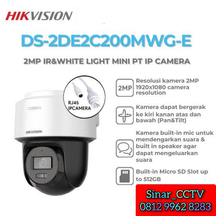 Jual DS-2DE2C200MWG-E IP MINI PT CAMERA HIKVISION 2MP SMART