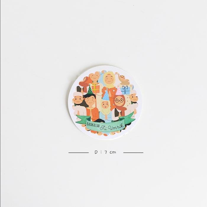 Gambar Stiker bulat ucapan barakallah fii umrik sticker ulang tahun 7cm 8cm - 7 cm dari jingle belle store undefined Tokopedia