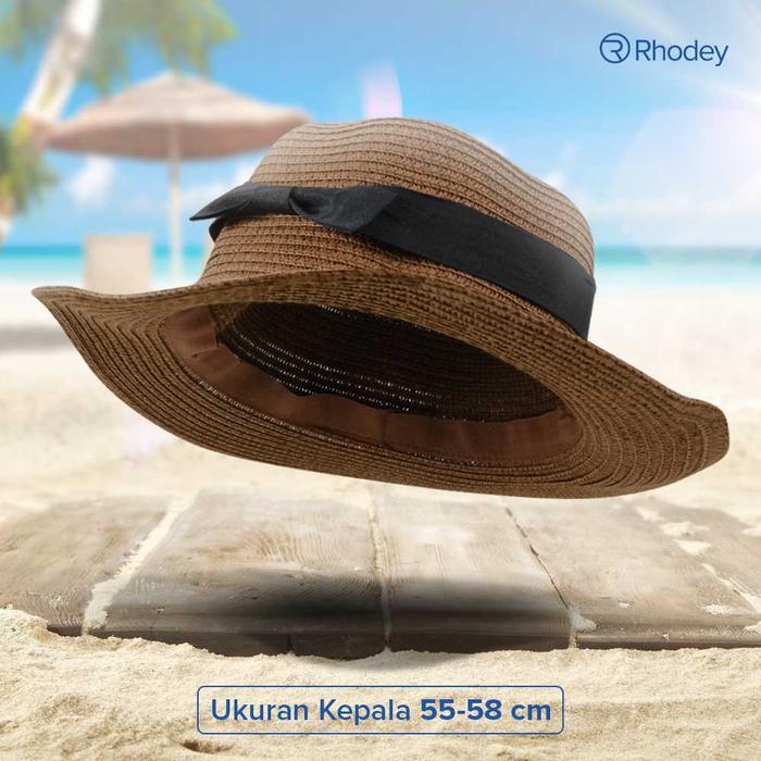 Gambar RHODEY Topi Pantai Panama Summer Sun Beach Straw Hat - CW48 dari Hardware Solutions undefined Tokopedia