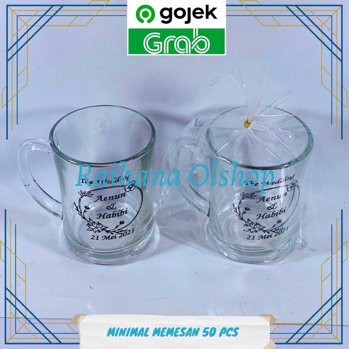 Gambar Souvenir Pernikahan Ultah dan Khitanan Gelas CL Langsing Custom Sablon Nama 1 PCS - Plastik dari raihanasouvenir undefined Tokopedia