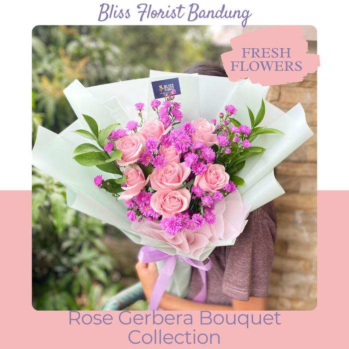 Gambar Buket bunga asli bucket wisuda hadiah valentine buket bunga segar - Mix Rose dari Bliss floristBandung undefined Tokopedia