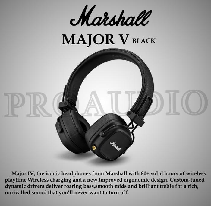 Marshall ワイヤレスオンイヤーヘッドホン Major Ⅳ ブラック 国内正規