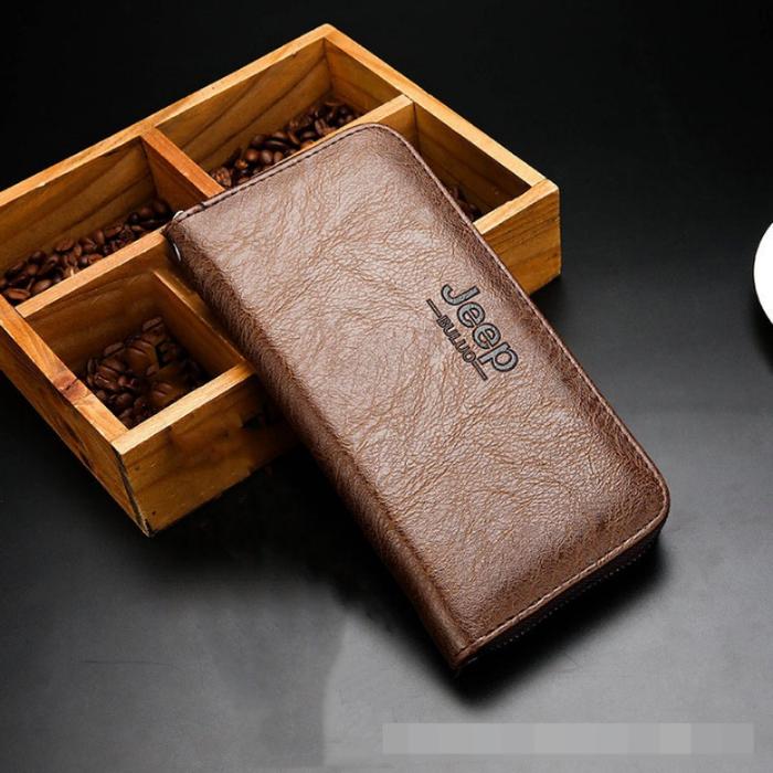 Gambar Dompet Panjang Resleting Pria Hand Wallet Pria Motif Kulit Premium TDP 85 - Brown dari pusatgrosir777.id undefined Tokopedia