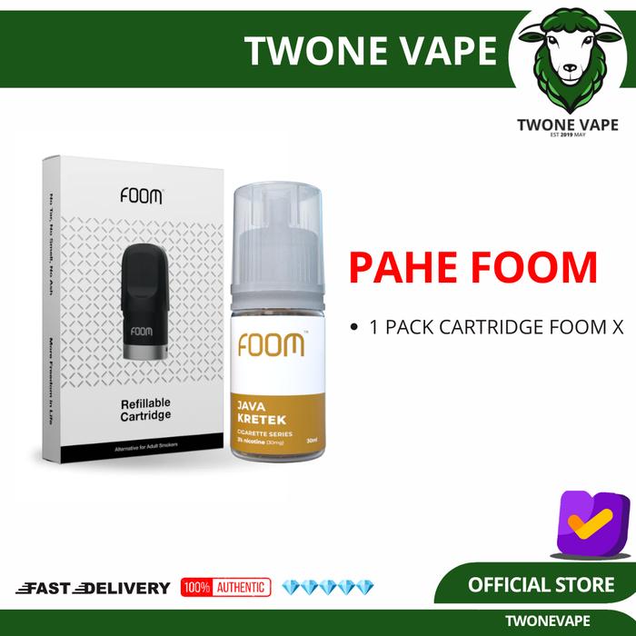 Jual PAHE Cartridge Foom X + FOOM Cigarette Tobacco Series Salt Nic ...