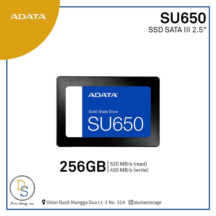 Gambar ADATA SU650 SSD SATA III 2.5" 512GB / 1TB / 2TB - 256GB dari Dunia Storage Komputer undefined Tokopedia
