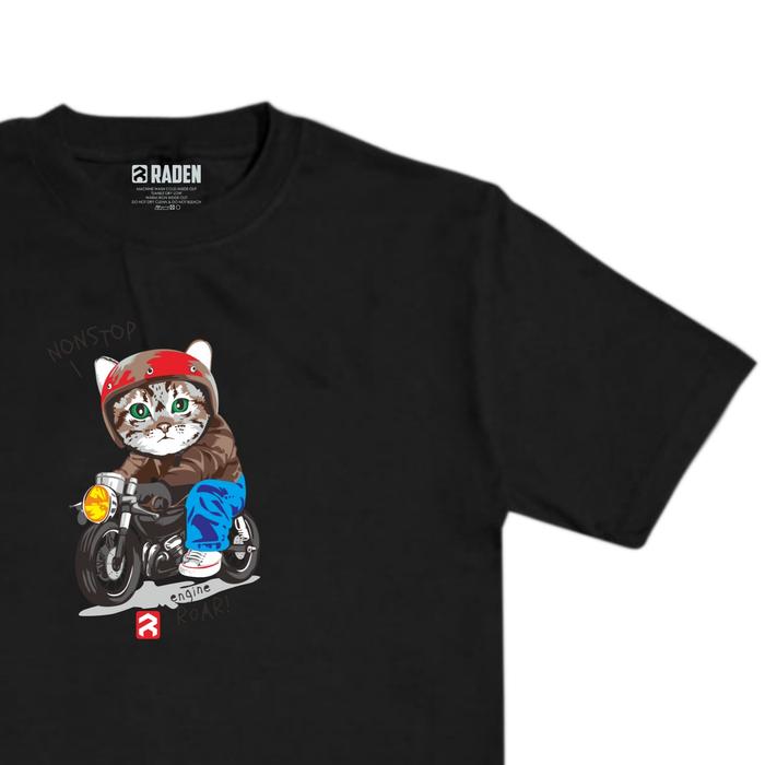 Gambar Kaos Distro Pria Raden Apparel Project Hitam Cat Rider R002 FREE STIKER - Hitam, M dari Jeje Online Store Official undefined Tokopedia