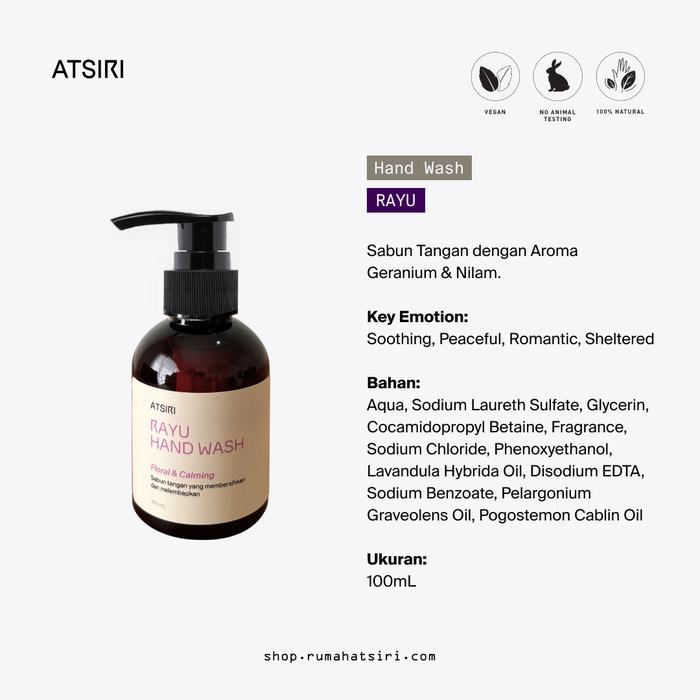 Gambar Rayu Hand Wash by Rumah Atsiri - 100mL dari ATSIRI SHOP undefined Tokopedia