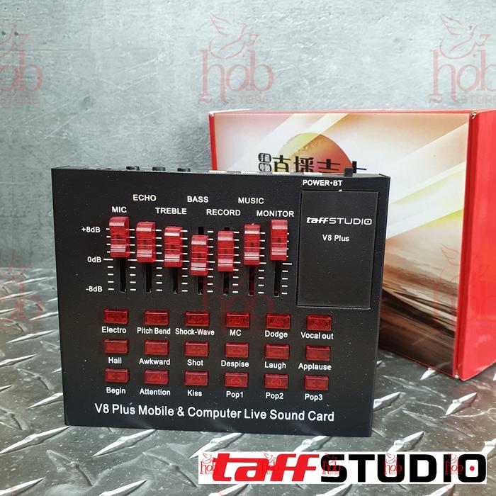 Gambar TaffSTUDIO SoundCard V8 S PLUS Digital Audio Microphone BM800 8000 700 - V8-PLUS dari TAFF Store Id undefined Tokopedia