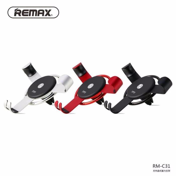 Gambar Remax Gravity Car Holder Air Vent Smartphone Steering Wheel RM-C31 - Black dari Pro G Indonesia undefined Tokopedia