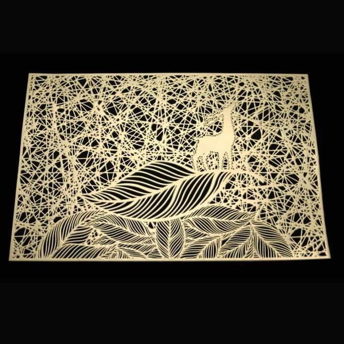 Gambar PVC Placemat Alas Tatakan Piring Meja Makan Table Mat - 5, Gold dari Home Decor Zega undefined Tokopedia