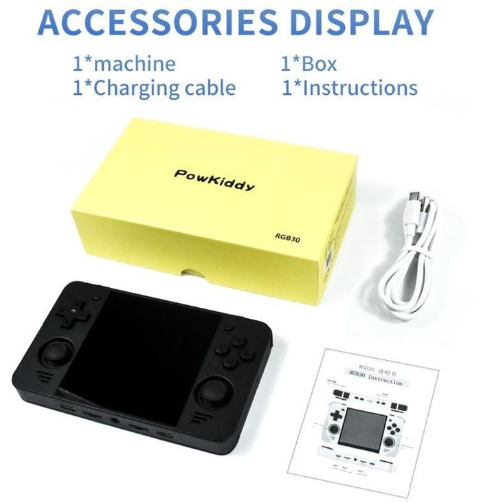 Gambar POWKIDDY RGB30 Portable Handheld Retro Video Game Console Classic Game Player - Black, 16GB + 128GB dari AZDOME Official Store undefined Tokopedia