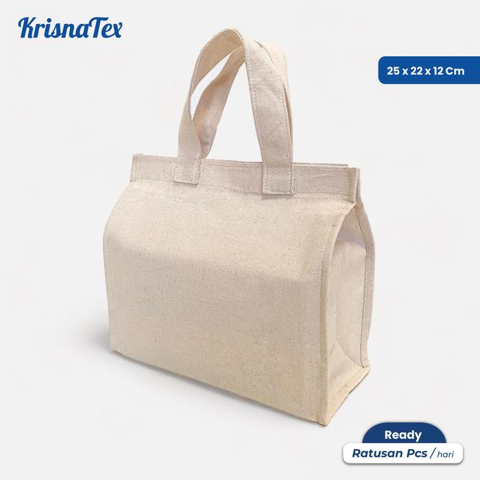 Gambar Custom Tas Hampers Jinjing Kanvas Natural - Lunch Bag Hamper Bekal - Kecil, Cetak 3 Warna dari Krisnatex Custom undefined 5 Tokopedia