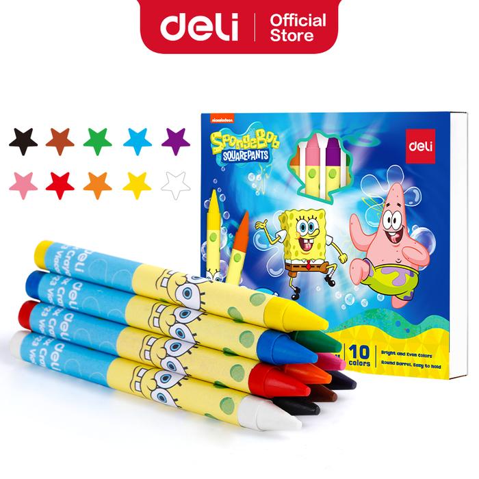 Gambar Deli Krayon / Wax Crayon 16 warna Spongebob Special Edition EC219 - 10 warna dari Deli Stationery Indonesia undefined Tokopedia
