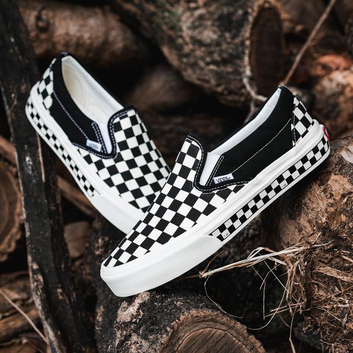 Jual Vans Slip On Nextor Checkerboard Black White Original Sale