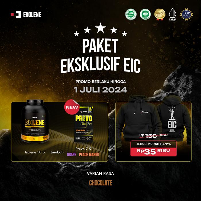 Gambar PAKET EKSKLUSIF EIC (NEW PREVO + TEBUS MURAH HOODIE) - Iso50Coklat, Shaker+Resistan dari Evolene undefined Tokopedia
