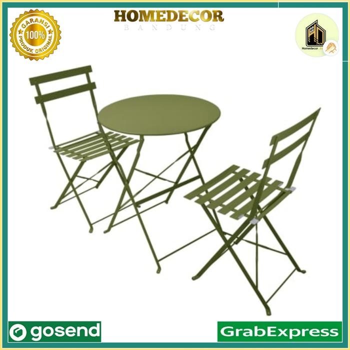 Gambar Soleil Lucio Bistro Set Kursi & Meja Teras Lipat - Hijau / LUCIO FOLDING BISTRO SET 3 PCS GREEN - Hijau dari Homedecor Bandung undefined Tokopedia