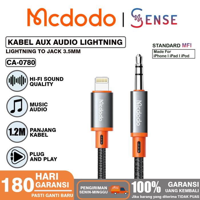 Gambar Kabel Audio AUX For Ip Lightning To Jack 3.5MM ,Type C To Jack 3.5MM - IPHONE CA-0780 dari SENSE OFFICIAL STORE undefined Tokopedia