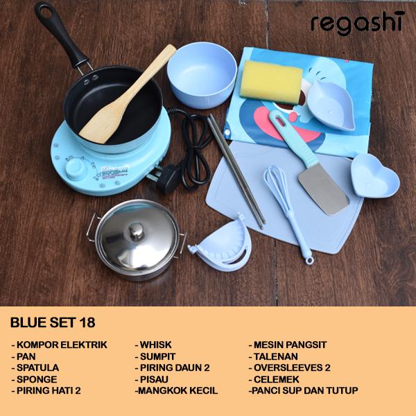 Gambar Kids Cooking Set / Mainan Belajar Edukasi Masak Anak - Set18, Blue dari Regashi.id undefined Tokopedia