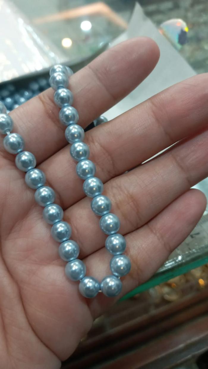 Gambar Torenda Pearl Mutiara T5810 Payet Jahit 4mm - Varian Warna/PCS - LtBlue dari Torenda undefined Tokopedia