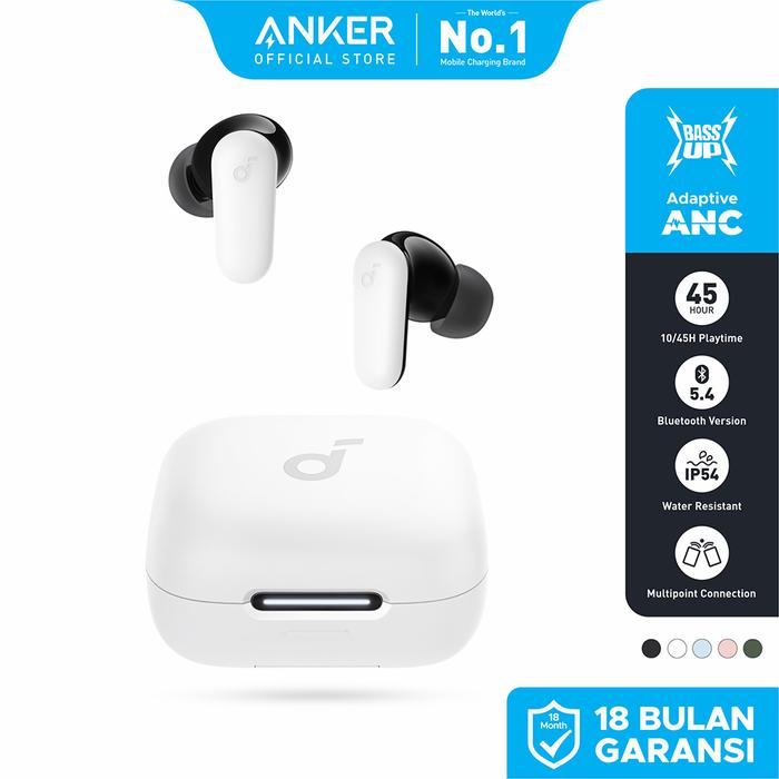 Gambar (NEW LAUNCH) Soundcore Anker R50i NC Earbuds Adaptive Noise Canceling Headset Earphone Bluetooth 5.4 TWS Low Latency for Game Long Battery 4 Mics IP54 -A3959 - Merah Muda - Putih dari Anker Official Jogja Kota Yogyakarta Tokopedia