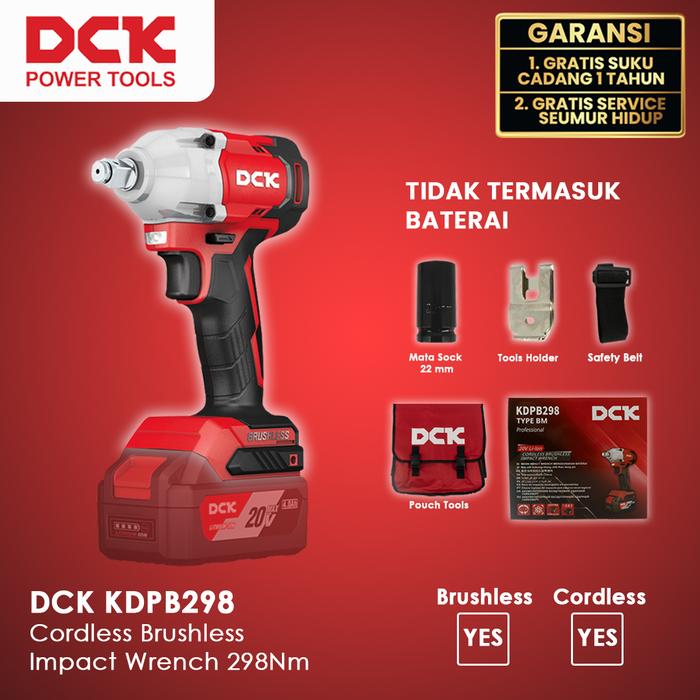 Gambar DCK KDPB298 Cordless Brushless Impact Wrench 298Nm - UNIT ONLY dari Drill&Co undefined Tokopedia