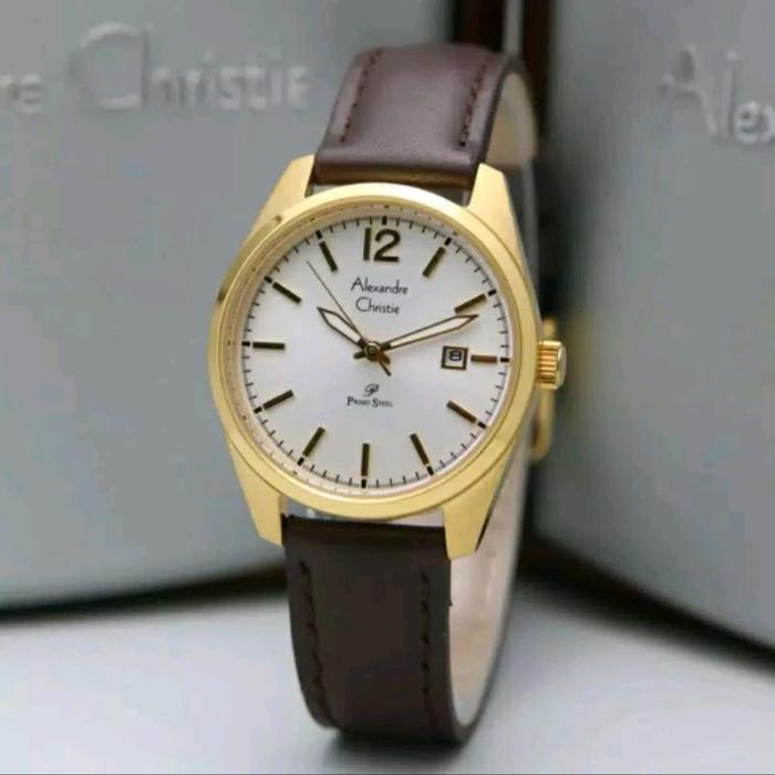 Gambar ALEXANDRE CHRISTIE 1012- KULIT Jam Tangan wanita Original - Slvr lis gold dari Anugerah_Utama undefined Tokopedia