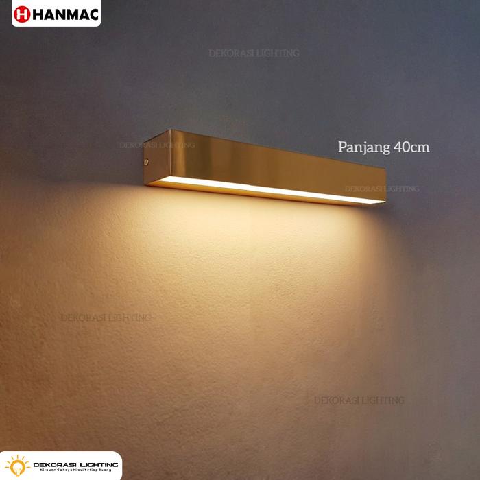 Gambar Lampu dinding led lukisan wastafel panjang 50cm 40cm body gold tembaga - Panjang 40cm, Body Hitam dari DEKORASI LIGHTING undefined Tokopedia