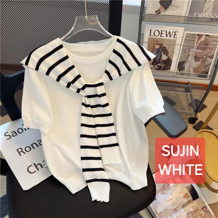 Gambar BAJUKIDDIE SUJIN TOP BAJU ATASAN CASUAL KAMPUS KANTOR SEMI FORMAL FASHION KOREA BLOUSE RAJUT - SUJIN WHITE dari bajukiddie undefined Tokopedia