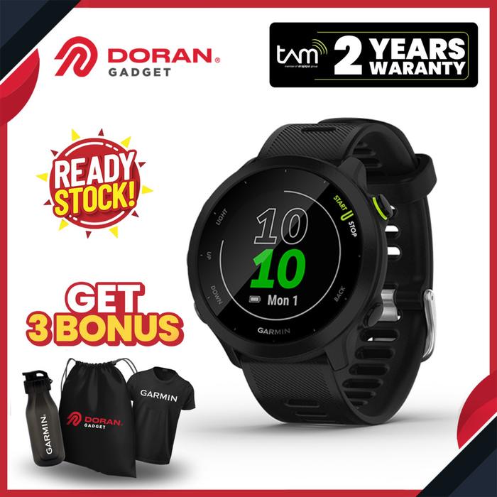 Gambar Garmin Forerunner 55 Smartwatch Garmin FR 55 - Garansi Resmi 2 Tahun - Black dari Doran Gadget Authorized undefined Tokopedia