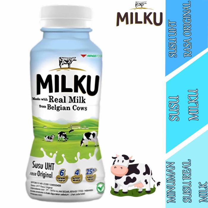 Gambar Minuman Susu Belgian Cows - Milku - Minuman Susu UHT Rasa Original - 100gr dari SUPERGORUHAM undefined Tokopedia