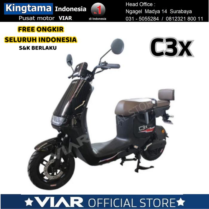 Gambar Sepeda Listrik VIAR C3 - PROMO - ORIGINAL - New C3x Hitam, surabaya dari MOTOR VIAR INDONESIA undefined Tokopedia