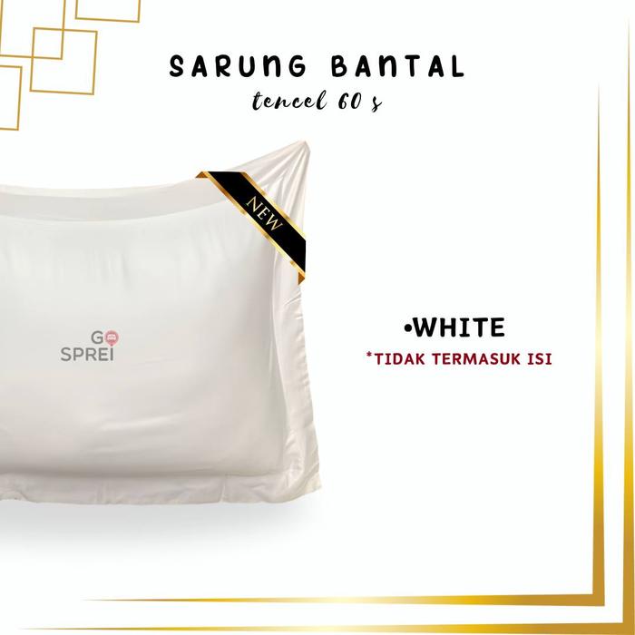 Gambar Sarung Bantal TENCEL 60 S Premium anti jerawat anti alergi - SARBAN WHITE dari Gosprei undefined Tokopedia