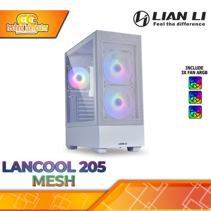 Gambar LIAN LI LANCOOL 205 MESH FREE 3PCS ARGB FANS - ATX GAMING CASE - Putih dari Techno Computer Bali undefined Tokopedia