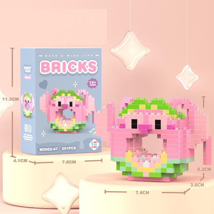 Promo PART 2 NEW MODEL DONUT Bricks Mainan Balok Susun Kartun Mini ...