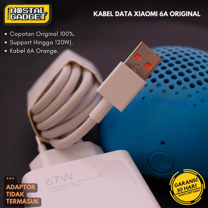 Gambar Charger Xiaomi 11T Pro 12 Pro Poco F4 GT 120 Watt Original Copotan - KABEL C 6A dari nostalgadget undefined Tokopedia