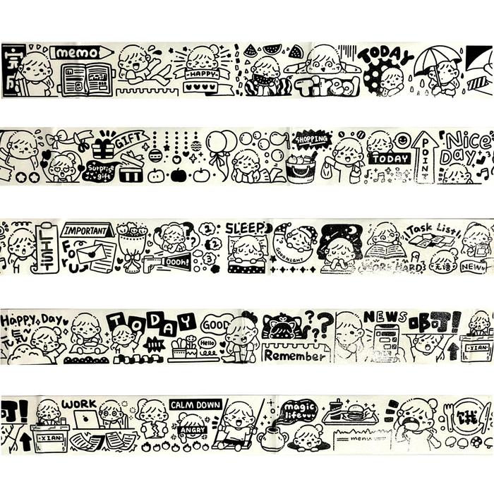 Gambar Snowball Studio Black and White Washi Sampler - 160cm DailyVlog dari tokopie undefined Tokopedia