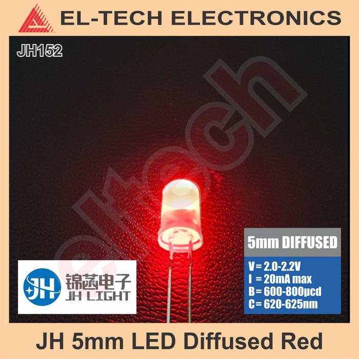 Gambar 10pcs LED 5mm 5 mm Lampu Difused Doff Merah Kuning Hijau Biru Putih HQ - Merah dari ELTECH online undefined Tokopedia