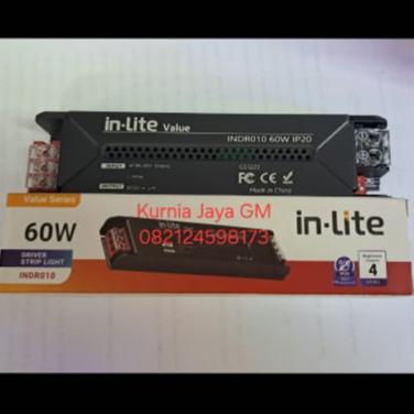 Gambar INLITE INDR010 LED Driver Strip Light DC 12volt 60w 120w 200w Trafo Lampu Strip LED  IP20 - 60watt dari Kurnia Jaya GM undefined Tokopedia