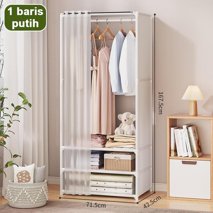 Gambar Lemari Pakaian Plastik Lemari Gantung Baju Minimalis Rak Gantung - 1 baris-putih dari kelo1 undefined Tokopedia