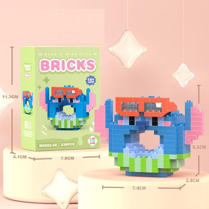 Gambar PART 2 NEW MODEL DONUT Bricks Mainan Balok Susun Kartun Mini Bricks Mainan Anak DIY 3D Puzzle Nano Block - STITCH dari Jakartamall undefined Tokopedia
