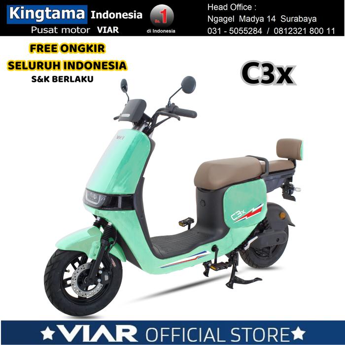 Gambar Sepeda Listrik VIAR C3 - PROMO - ORIGINAL - New C3x Hijau, surabaya dari MOTOR VIAR INDONESIA undefined Tokopedia
