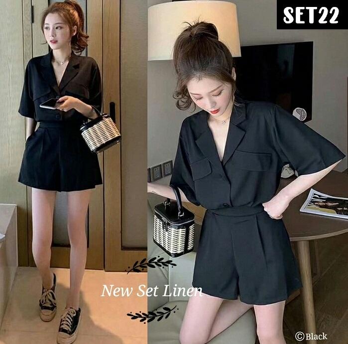 Gambar Setelan wanita / cewek baju + celana pendek bahan katun adem kekinian - Hitam dari ladysstuff undefined Tokopedia
